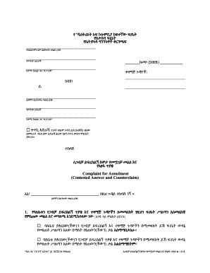 Contested Answer and Counterclaim  Form
