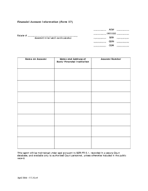 Financial Account Information Form 27