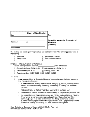 Order Re Motion for Surrender of  Form