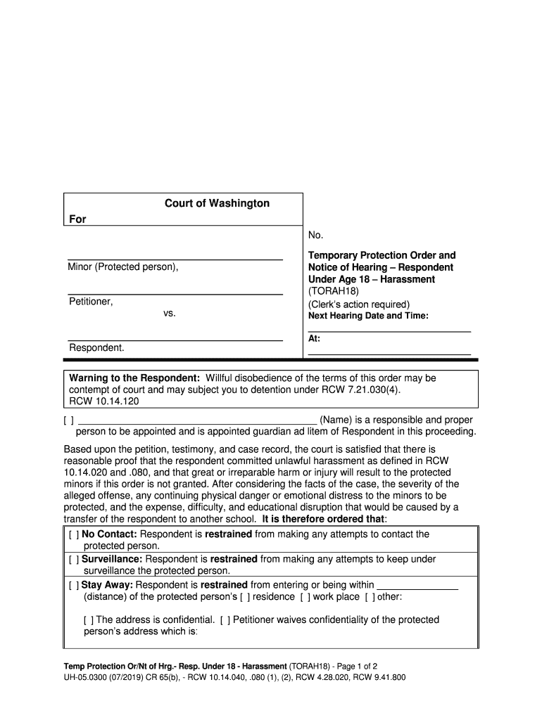 Notice of Hearing Respondent  Form