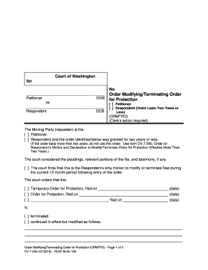 Order ModifyingTerminating Order  Form