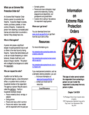 Extreme Risk Protection Orders Policeseattle Gov  Form