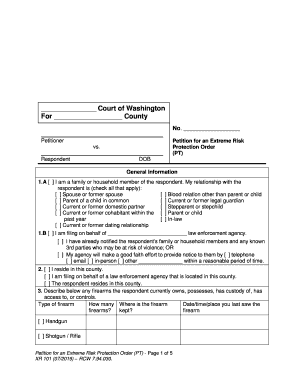 Petition for an Extreme Risk Form