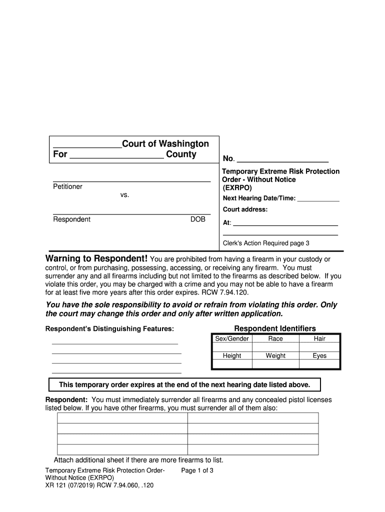 Order Without Notice  Form