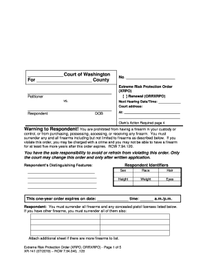 Extreme Risk Protection Order  Form