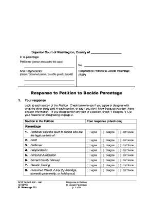 Petition to Decide Parentage Parentage 301Pdf Fpdf  Form