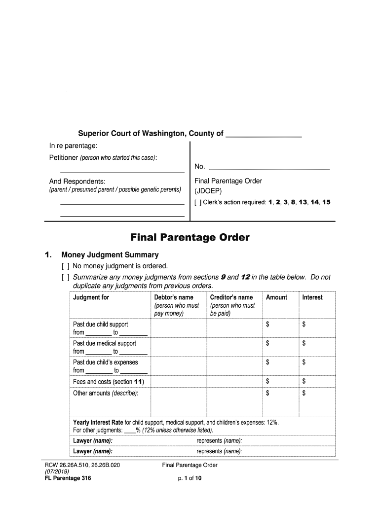 Parent Presumed Parent Possible Genetic Parents  Form