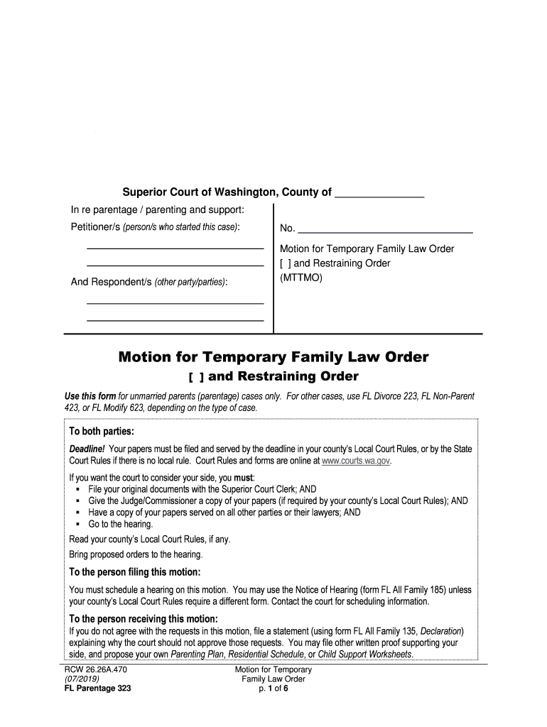 For Other Cases, Use FL Divorce 223, FL Non Parent Form