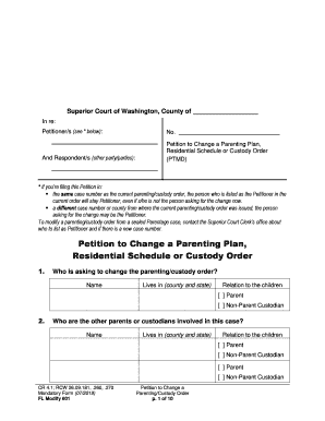 Petition to Modify Child Support Order 501Pdf Fpdf  Form