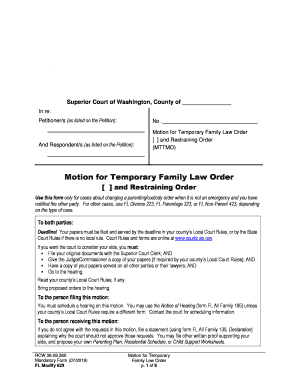 Use This Form Only for Cases About Changing a Parentingcustody Order When it is Not an Emergency and You Have