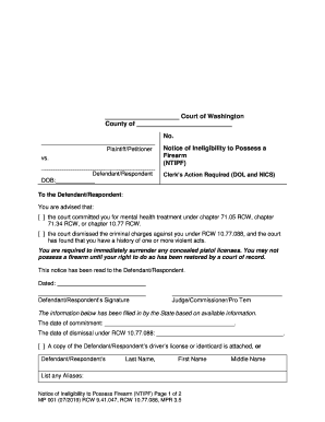 Court of Washington County of No Firearm Courts Wa Gov  Form