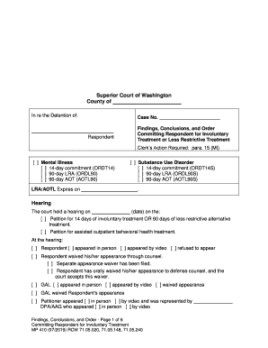 Findings, Conclusions, and Order  Form