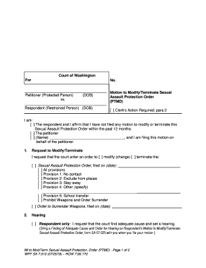 DOB Motion to Modify Washington State Courts  Form