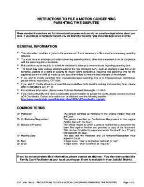 What is a Motion to Restrict Parenting Time?Griffiths Law  Form