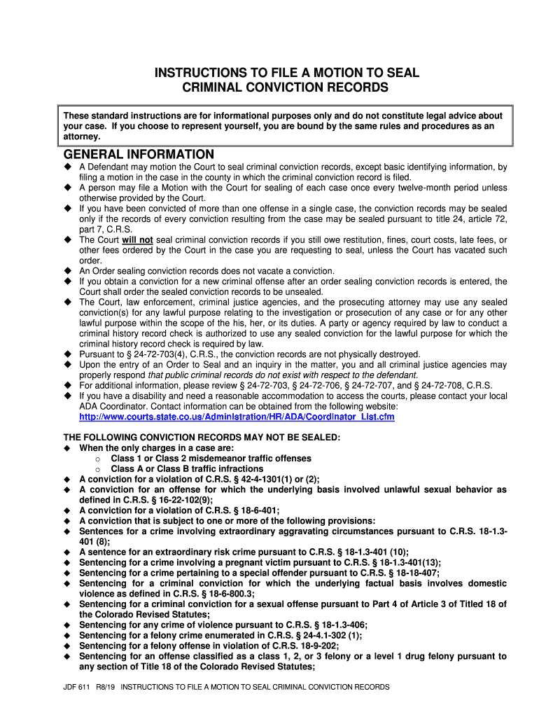 INSTRUCTIONS to FILE a MOTION to SEAL  Form