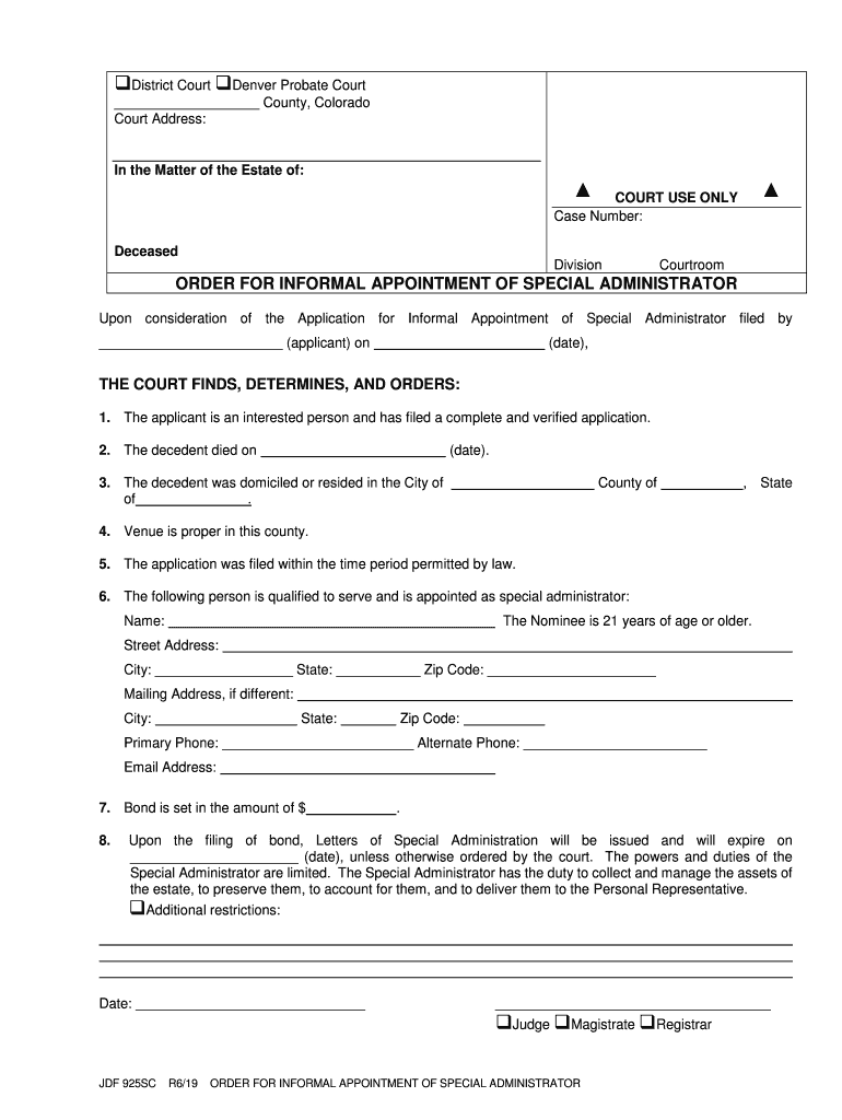 ORDER for INFORMAL PROBATE of WILL and INFORMAL