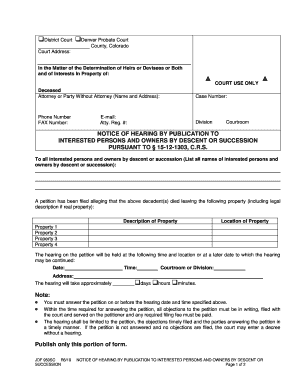 Judgment and Decree Determining Heirs or Devisees or Both, and of  Form