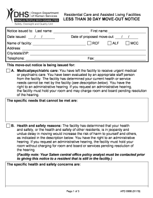  Assisted Living 30 Day Notice Letter 2019-2024