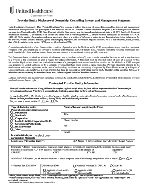  United Healthcare Disclosure of Ownership Fillable Form 2016-2024