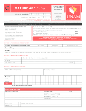  University of Namibia Mature Age Entry 2019-2024