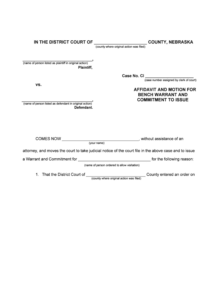 Get and Sign in the District Court of County, Nebraska  Nebraska Judicial Branch 2019-2022 Form