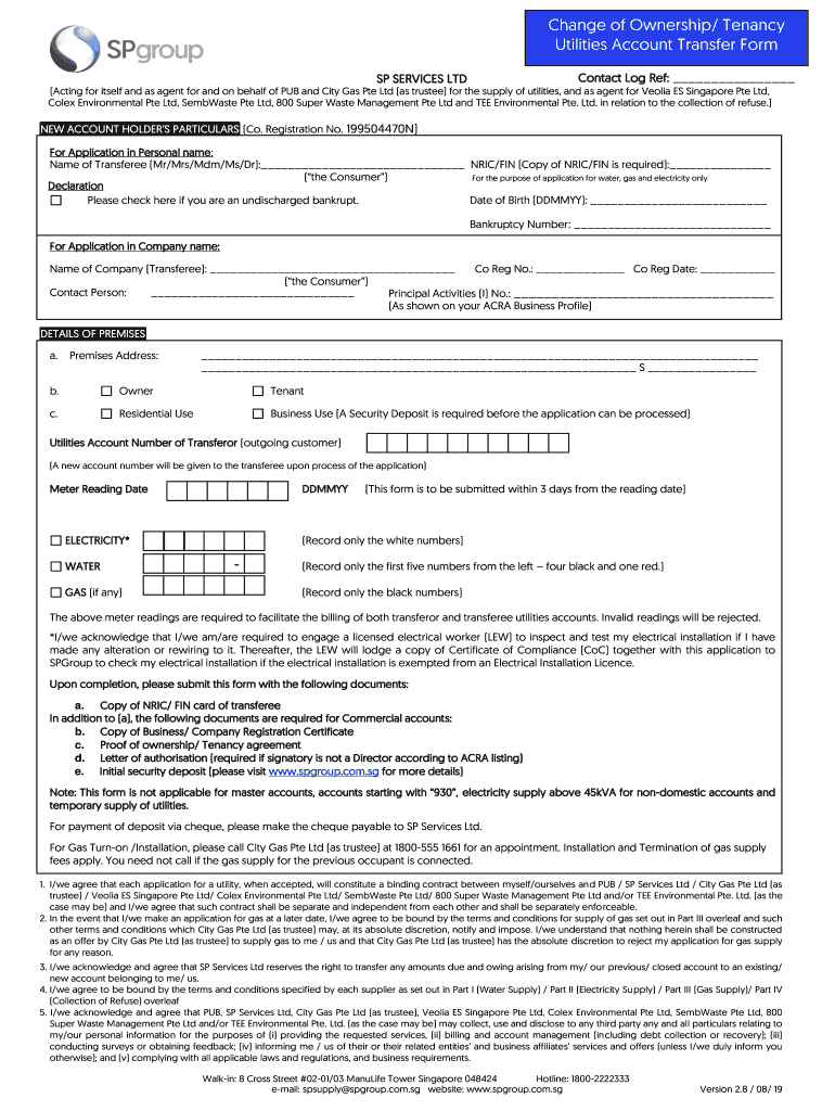 Sp Services Transfer  Form