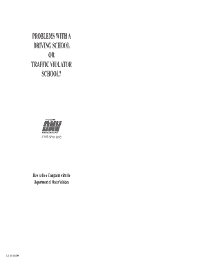 OL 620, Problems with Driving School or Traffic Violator School? TVS Index Ready This Form is to Be Used for Complaints Against 
