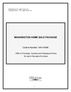 Washington Real Estate Home Sales Package with Offer to Purchase, Contract of Sale, Disclosure Statements and More for Residenti  Form