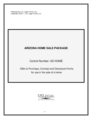 Arizona Real Estate Home Sales Package with Offer to Purchase, Contract of Sale, Disclosure Statements and More for Residential   Form