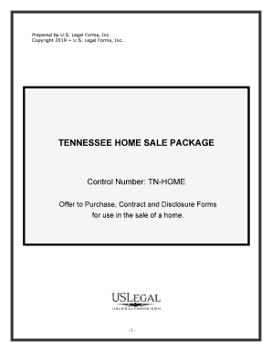 Tennessee Real Estate Home Sales Package with Offer to Purchase, Contract of Sale, Disclosure Statements and More for Residentia  Form