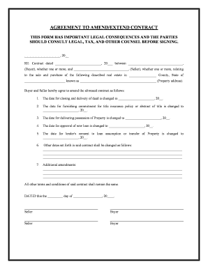 Amend Contract  Form