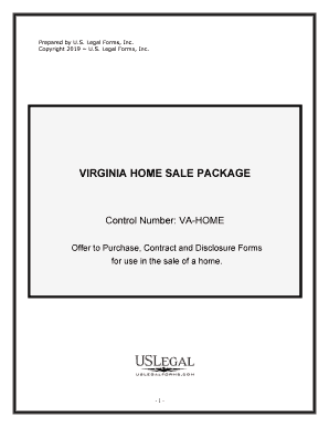 Virginia Real Estate Home Sales Package with Offer to Purchase, Contract of Sale, Disclosure Statements and More for Residential  Form