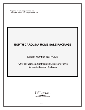 North Carolina Real Estate Home Sales Package with Offer to Purchase, Contract of Sale, Disclosure Statements and More for Resid  Form