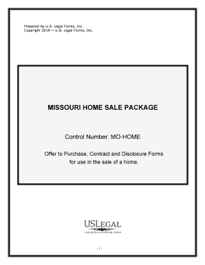 Missouri Real Estate Home Sales Package with Offer to Purchase, Contract of Sale, Disclosure Statements and More for Residential  Form