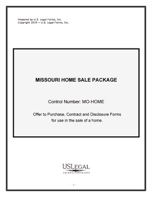 Missouri Real Estate Home Sales Package with Offer to Purchase, Contract of Sale, Disclosure Statements and More for Residential Form