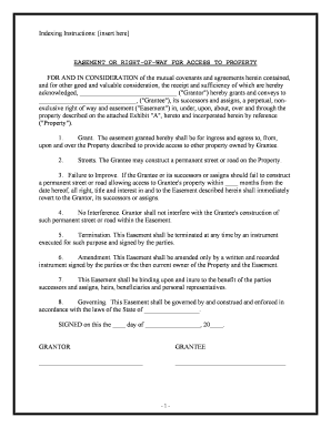 Easement Access Property  Form