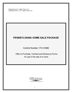 Pennsylvania Real Estate Home Sales Package with Offer to Purchase, Contract of Sale, Disclosure Statements and More for Residen  Form