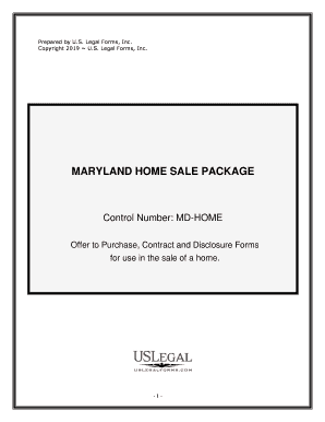 Maryland Real Estate Home Sales Package with Offer to Purchase, Contract of Sale, Disclosure Statements and More for Residential  Form