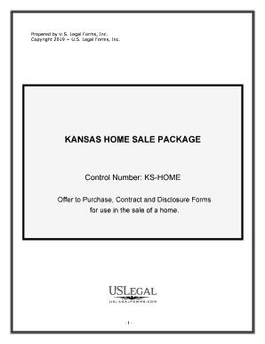 Kansas Real Estate Home Sales Package with Offer to Purchase, Contract of Sale, Disclosure Statements and More for Residential H  Form