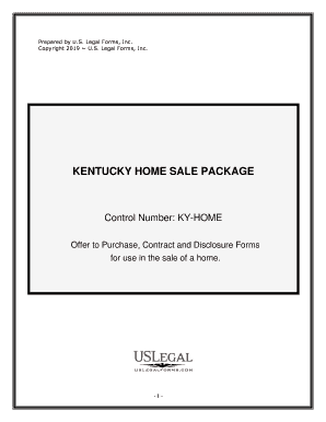 Kentucky Real Estate Home Sales Package with Offer to Purchase, Contract of Sale, Disclosure Statements and More for Residential  Form