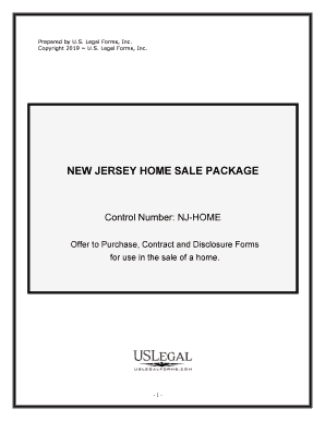 New Jersey Real Estate Home Sales Package with Offer to Purchase, Contract of Sale, Disclosure Statements and More for Residenti  Form