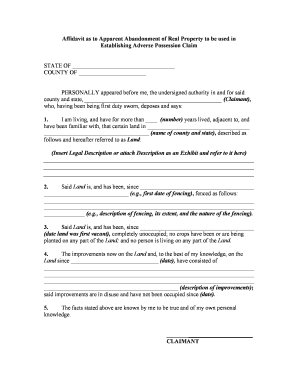 Real Property Possession  Form