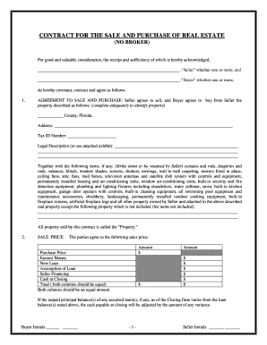 Fill and Sign the Generic Florida Residential Contract Form