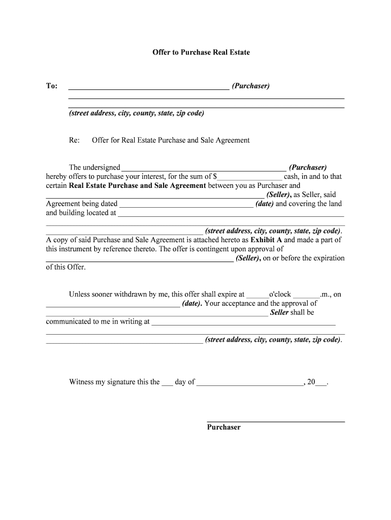 Offer Real Estate  Form