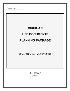 Michigan Life Documents Planning Package, Including Will, Power of Attorney and Living Will  Form
