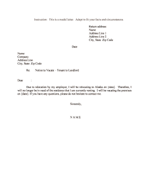 Letter Notice Tenant  Form