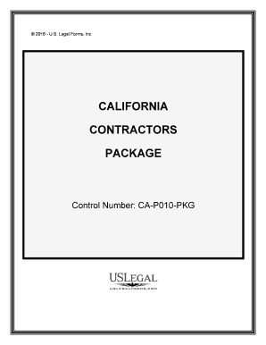 Control Number CA P010 PKG  Form