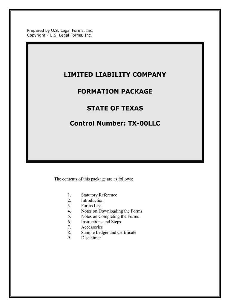 Fill and Sign the Texas Llc Formslimited Liability Company Formsus Legal Forms