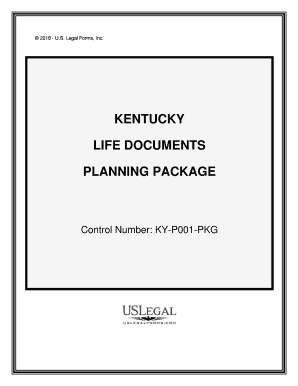 Control Number KY P001 PKG  Form