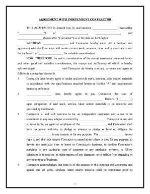 Independent Contractor Work  Form